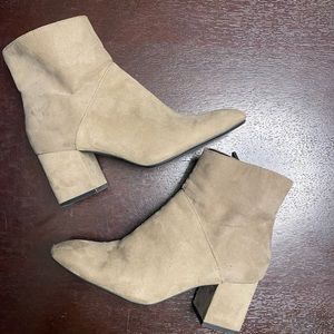Faux suede booties